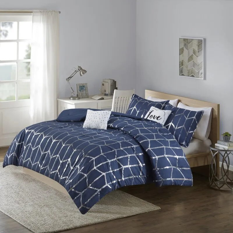 Fibya Standard Geometric Printed Comforter Set