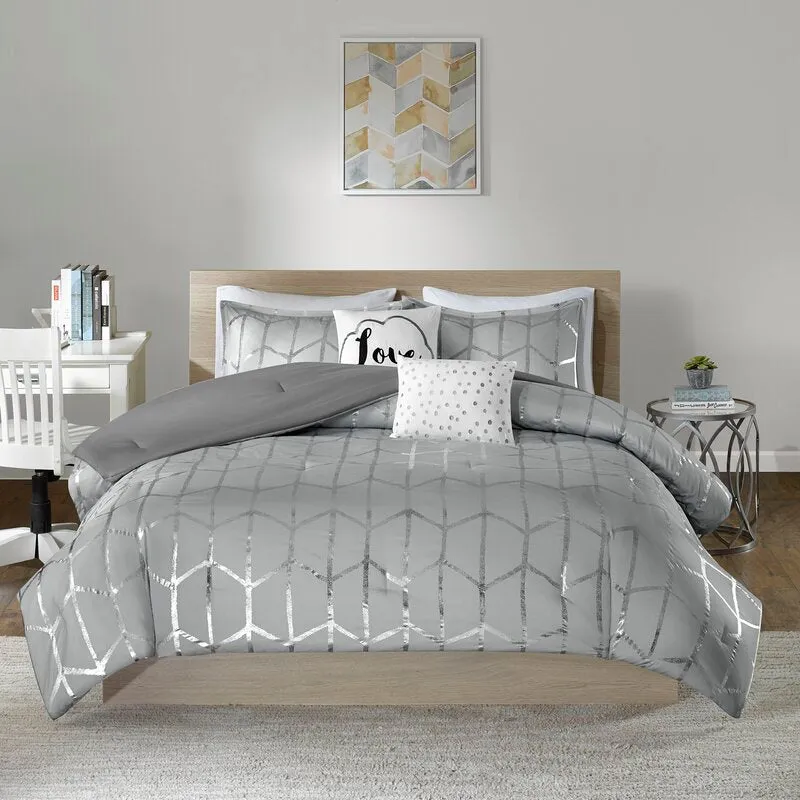 Fibya Standard Geometric Printed Comforter Set