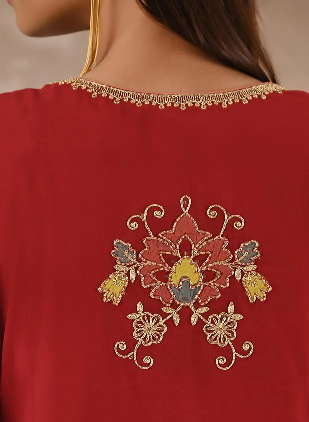 Fuchsia Kurta Set With Embroidery