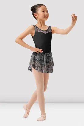 Girls Mirella Paisley Scoop Neck Skirted Leotard