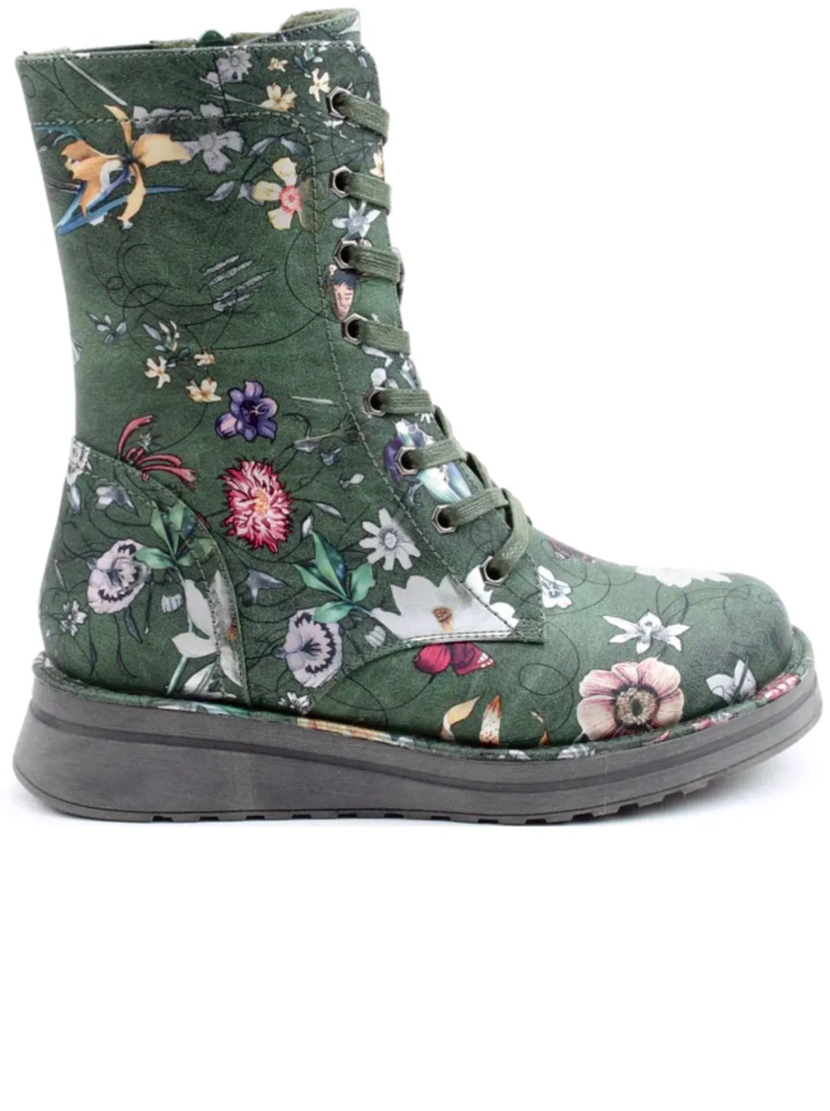 Heavenly Feet Martina Ladies Floral Print lace Up Boot