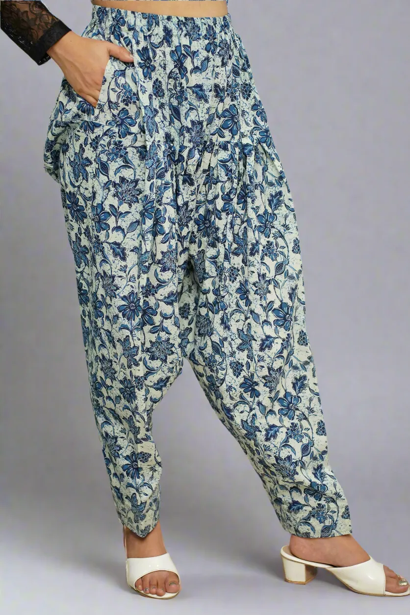 Indigo Floral Cotton Salwar