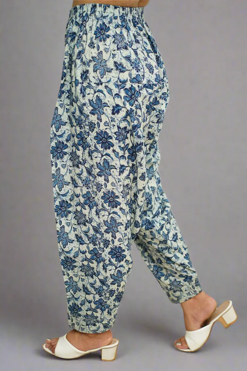 Indigo Floral Cotton Salwar