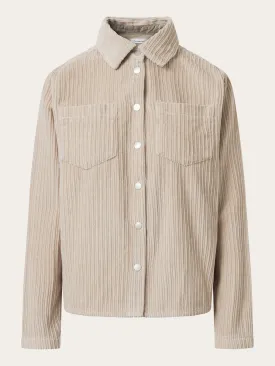 Irregular corduroy overshirt - Light feather gray