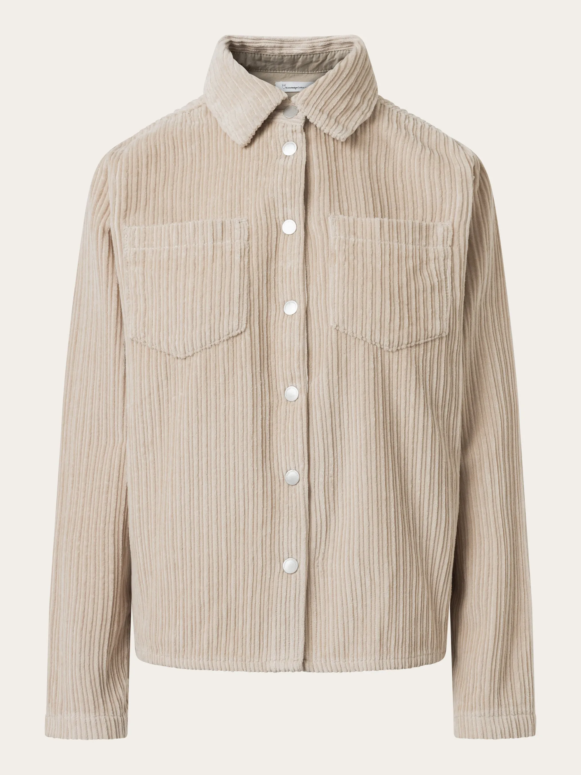 Irregular corduroy overshirt - Light feather gray