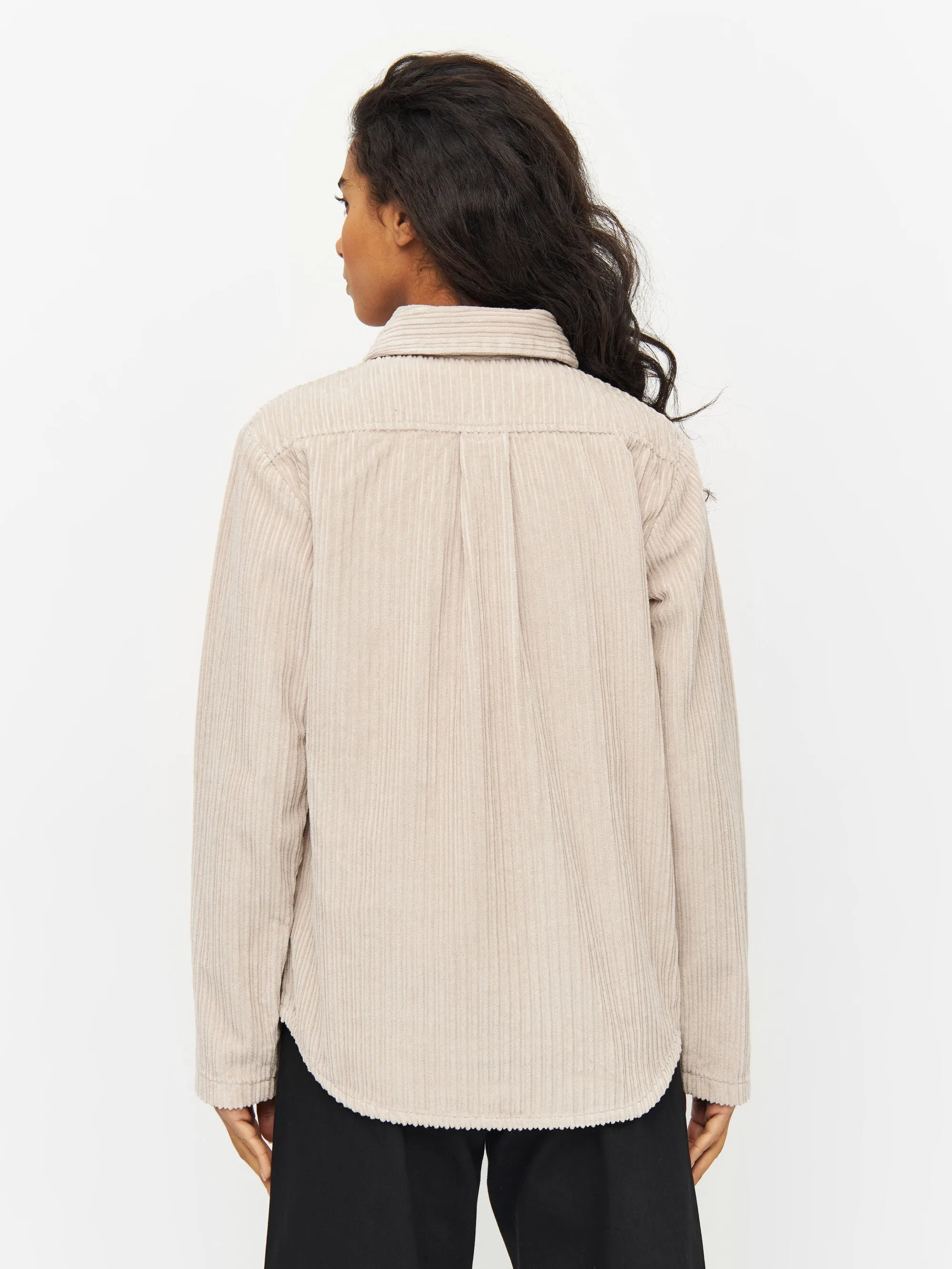 Irregular corduroy overshirt - Light feather gray