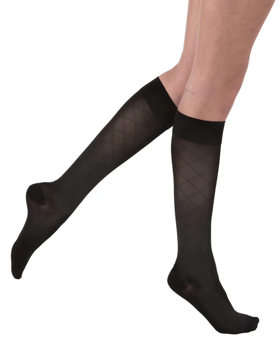 Jobst Ultrasheer Diamond Pattern Closed Toe Knee Highs 20-30 mmHg