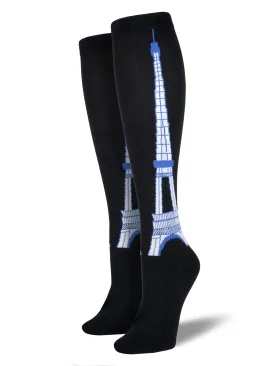 Ladies Eiffel Tower Knee High Socks