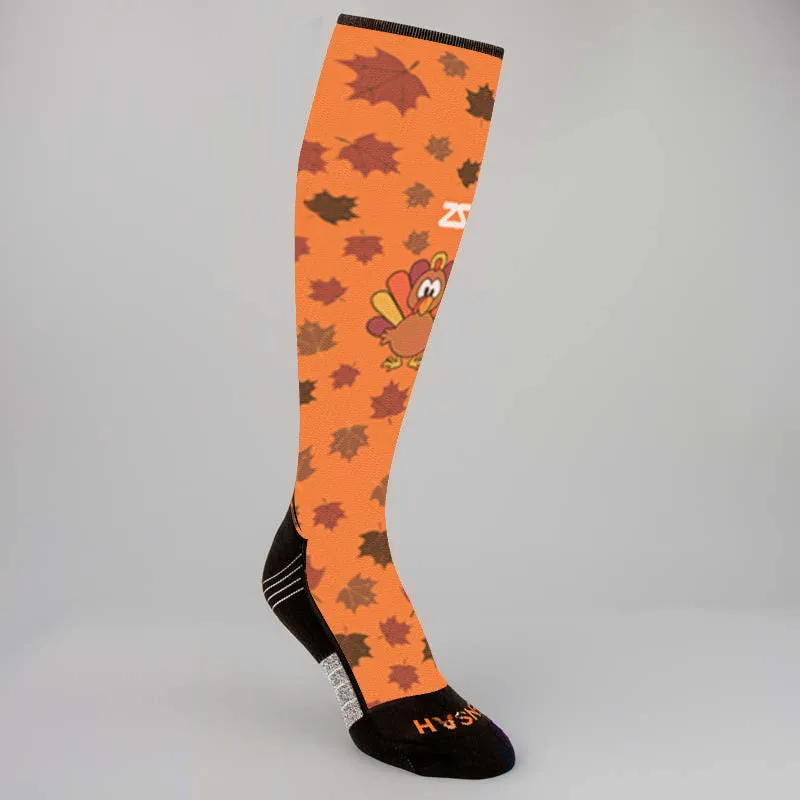 Leafy Turkey Compression Socks (Knee-High)