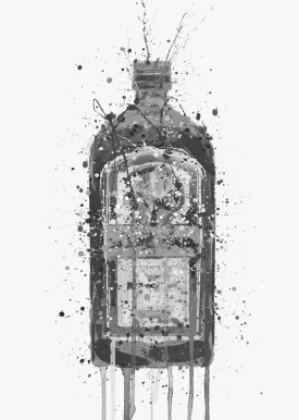 Liqueur Bottle Wall Art Print 'Green Ink' (Grey Edition)