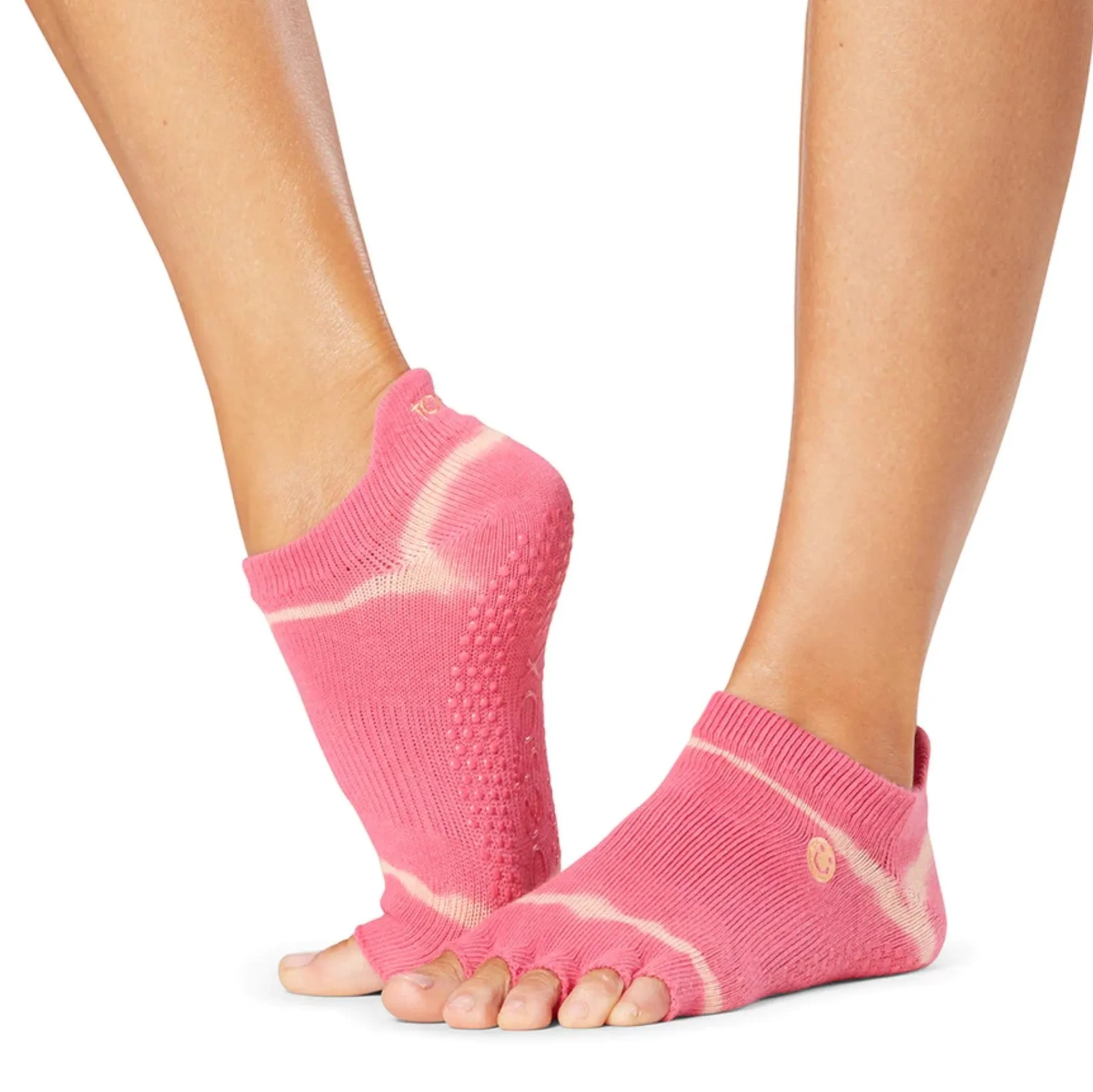 Low Rise Half Toe Grip Socks - Dyed-Stripe (Barre / Pilates)