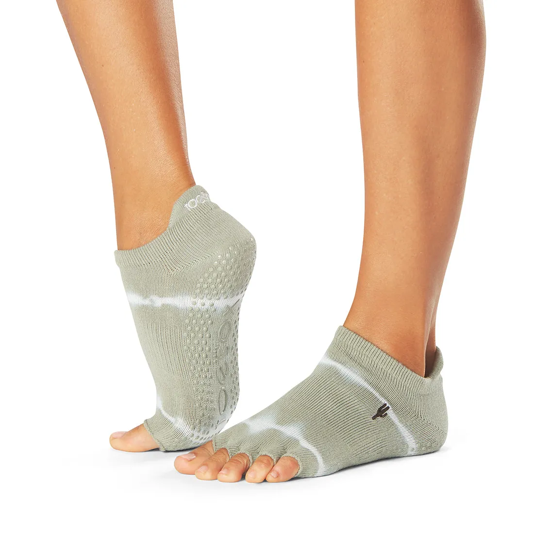 Low Rise Half Toe Grip Socks - Dyed-Stripe (Barre / Pilates)