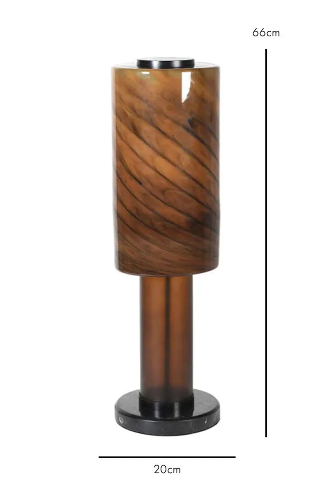 Mahogany Brown Marble Table Lamp