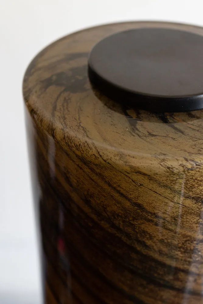 Mahogany Brown Marble Table Lamp