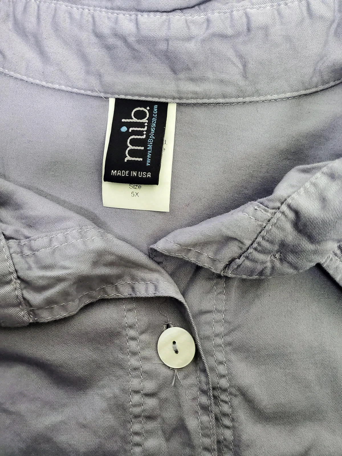 Making it Big Size 5X (34/36) Gray Blue Shirt