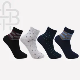 Men Formal Ankle Business and Office Socks-Pack Of 4