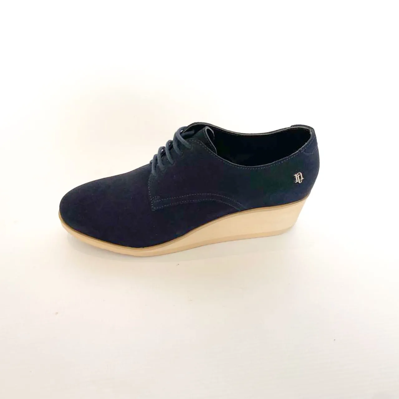 Nicci Tyler - Morrison leather navy wedge shoe