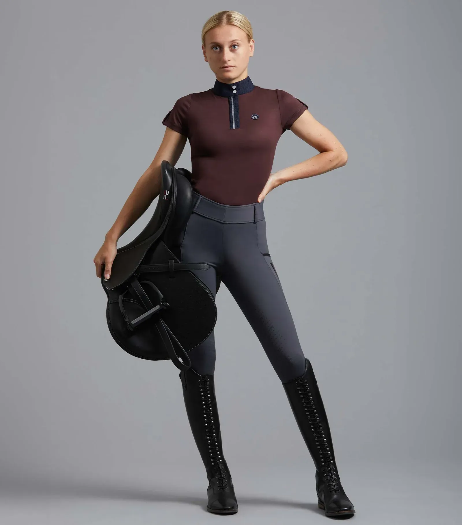 PEI Amia Ladies Technical Riding Top (Burgundy)