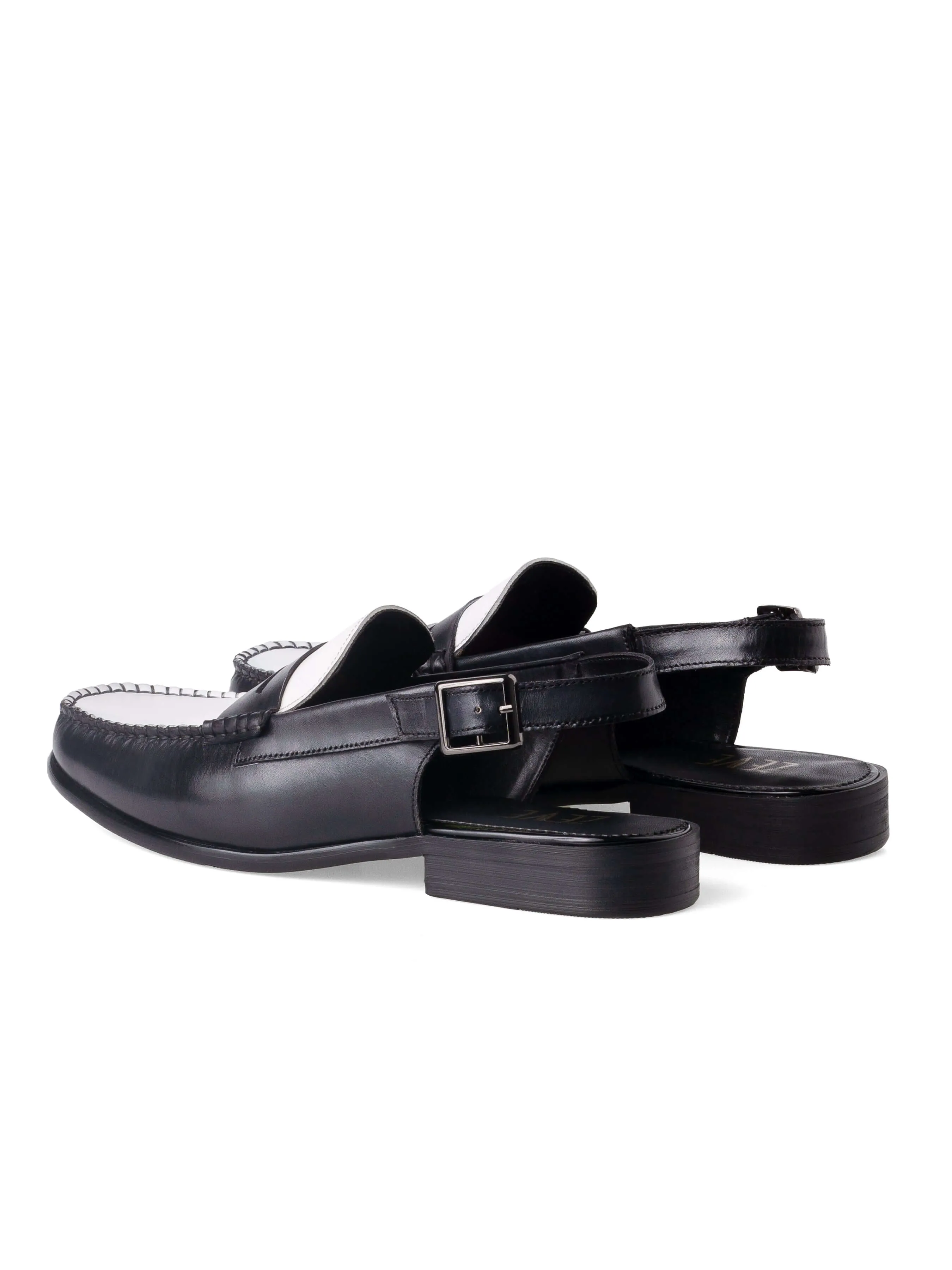 Penny Mules Sandal - Black & White