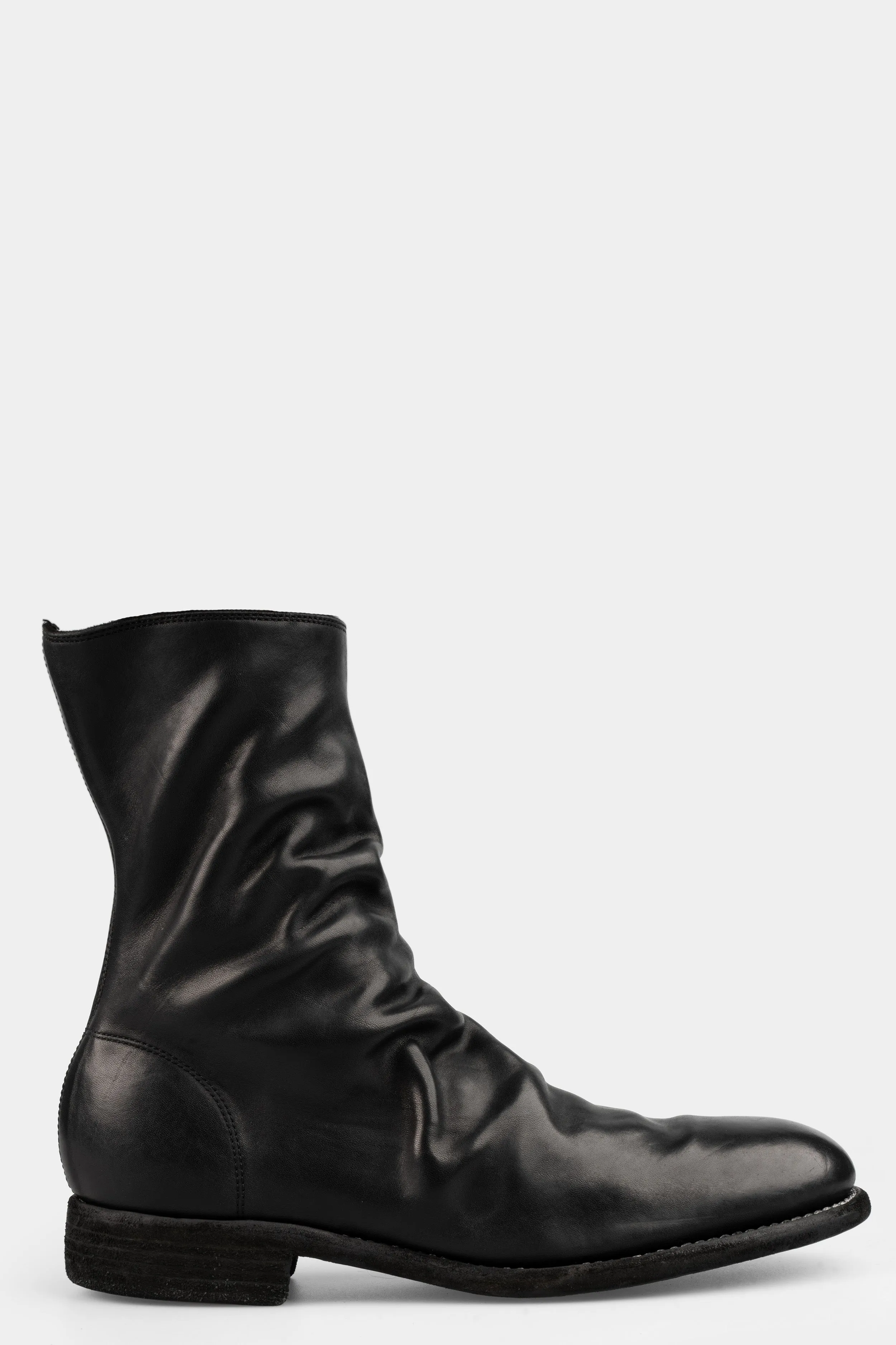 Side zip mid-top leather boots | 698X