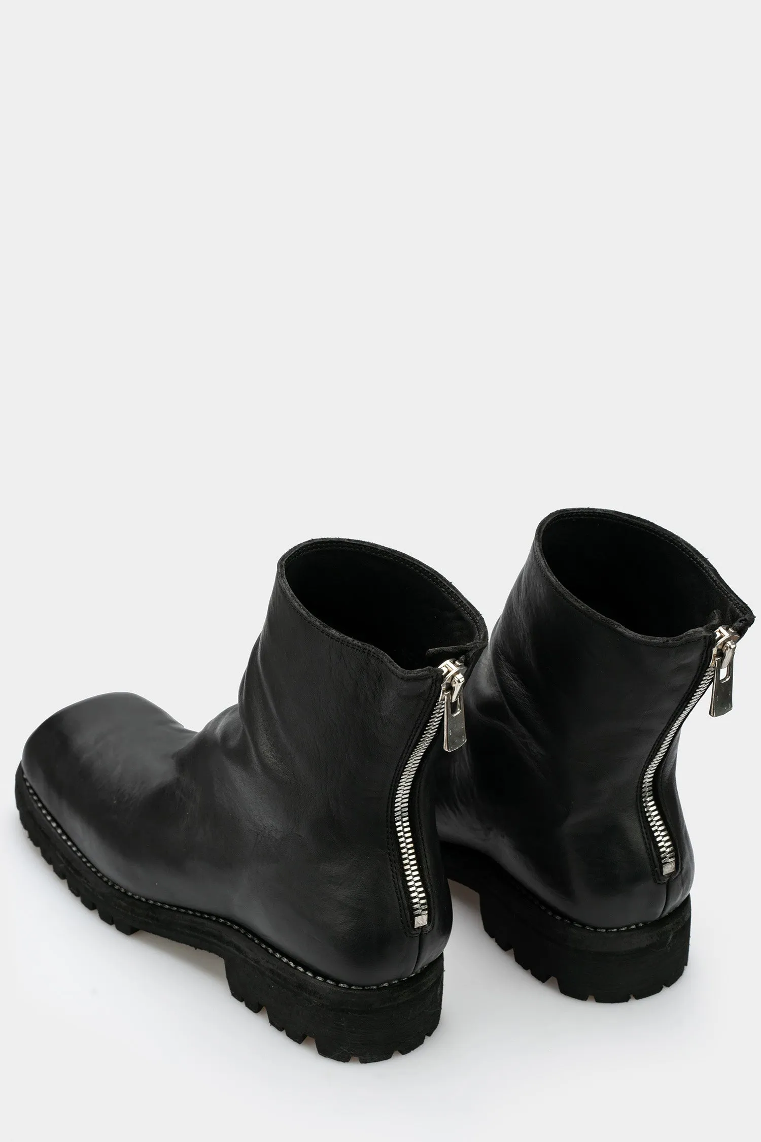 Square toe back zip boots | 79086V