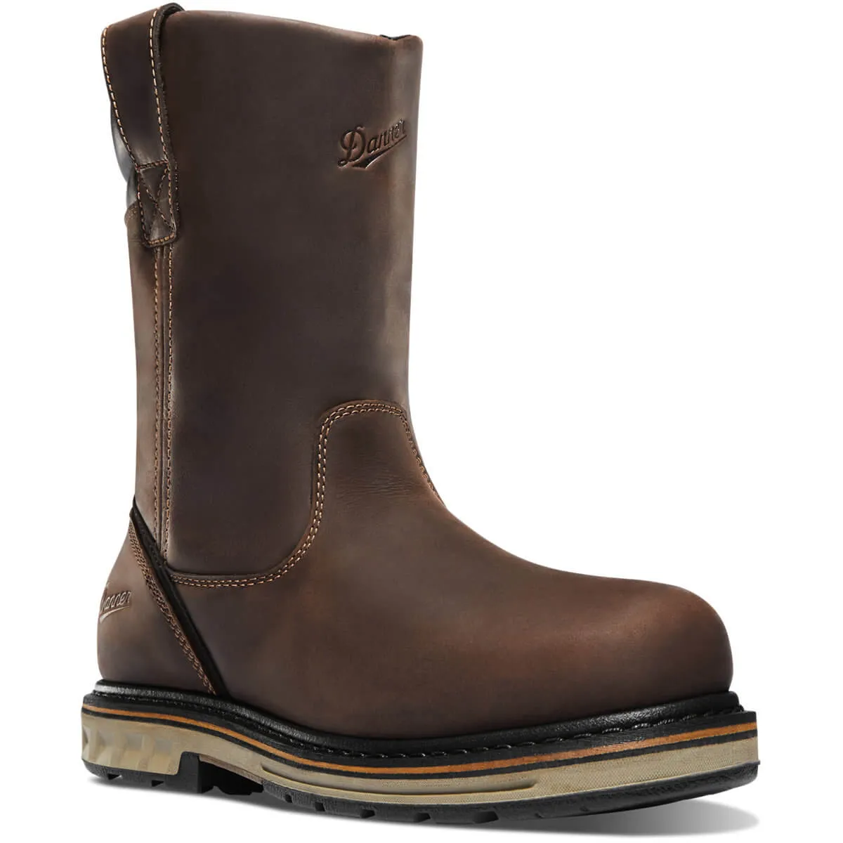 Steel Yard 11 Inch Soft-Toe Waterproof Pull-On Wellington Boot Brown