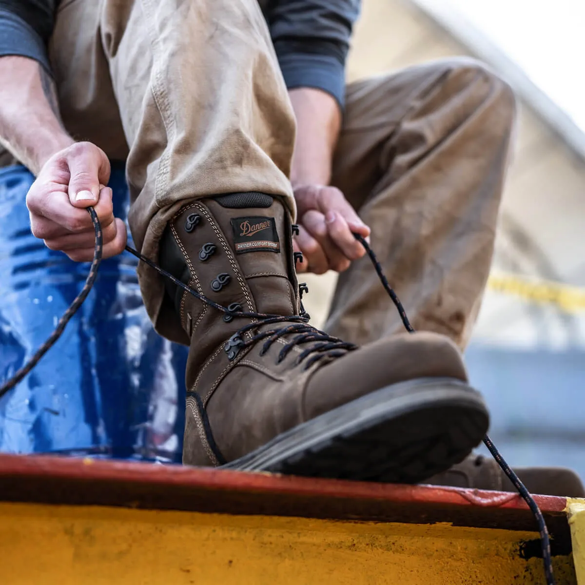 Steel Yard 8 Inch Steel-Toe Waterproof Work Boot Brown