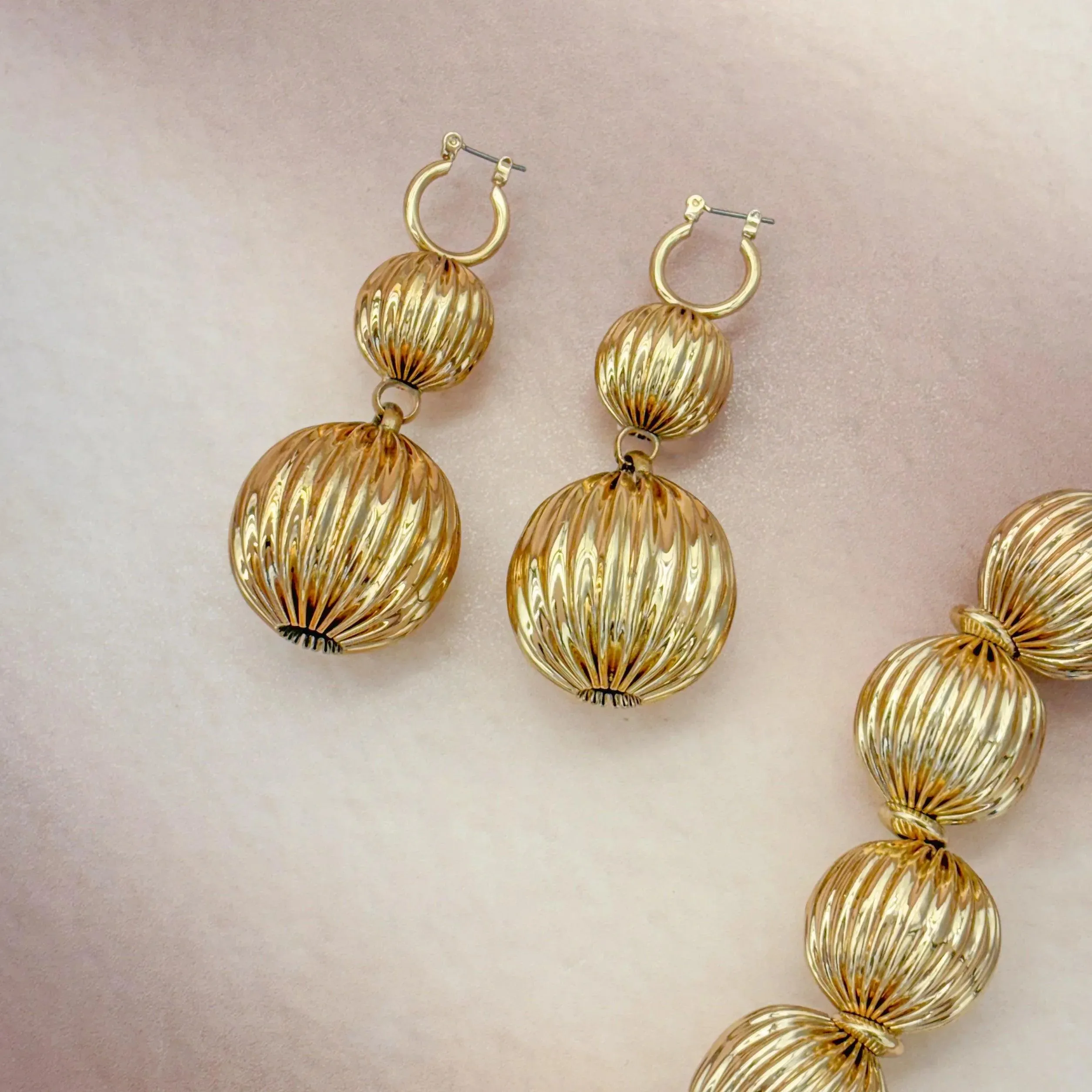 TFC Double Vortex Gold Plated Hoop Earrings