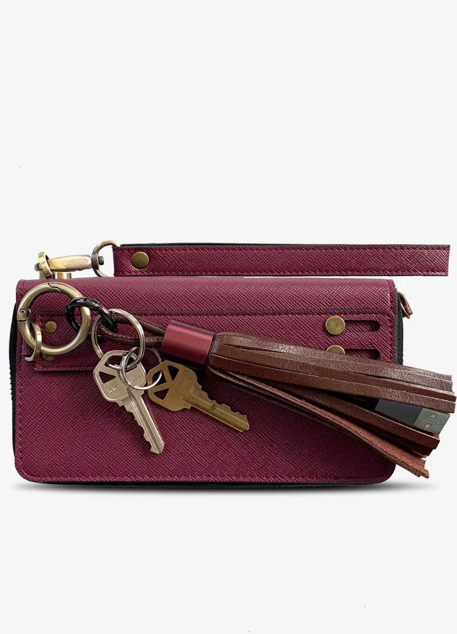 The Luxe Ultimate Wristlet Phone Case in Berry