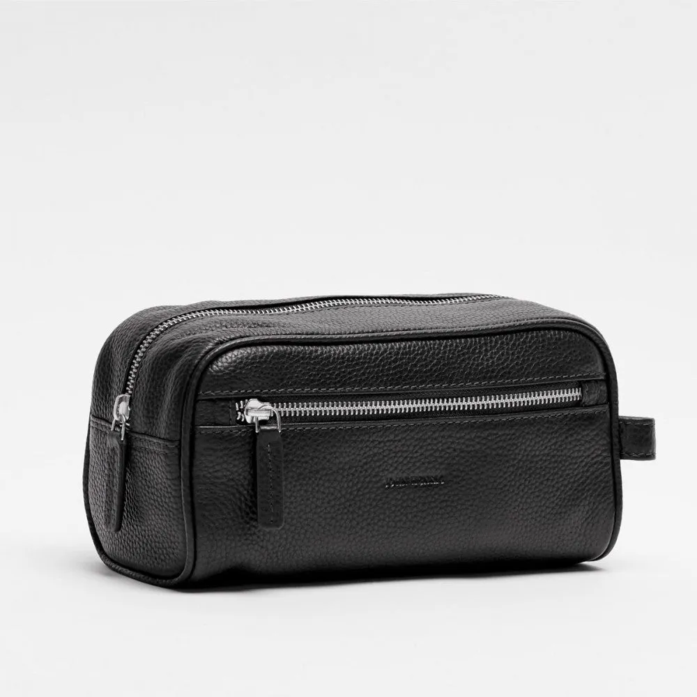 Toiletry Bag | Genova | Black Leather