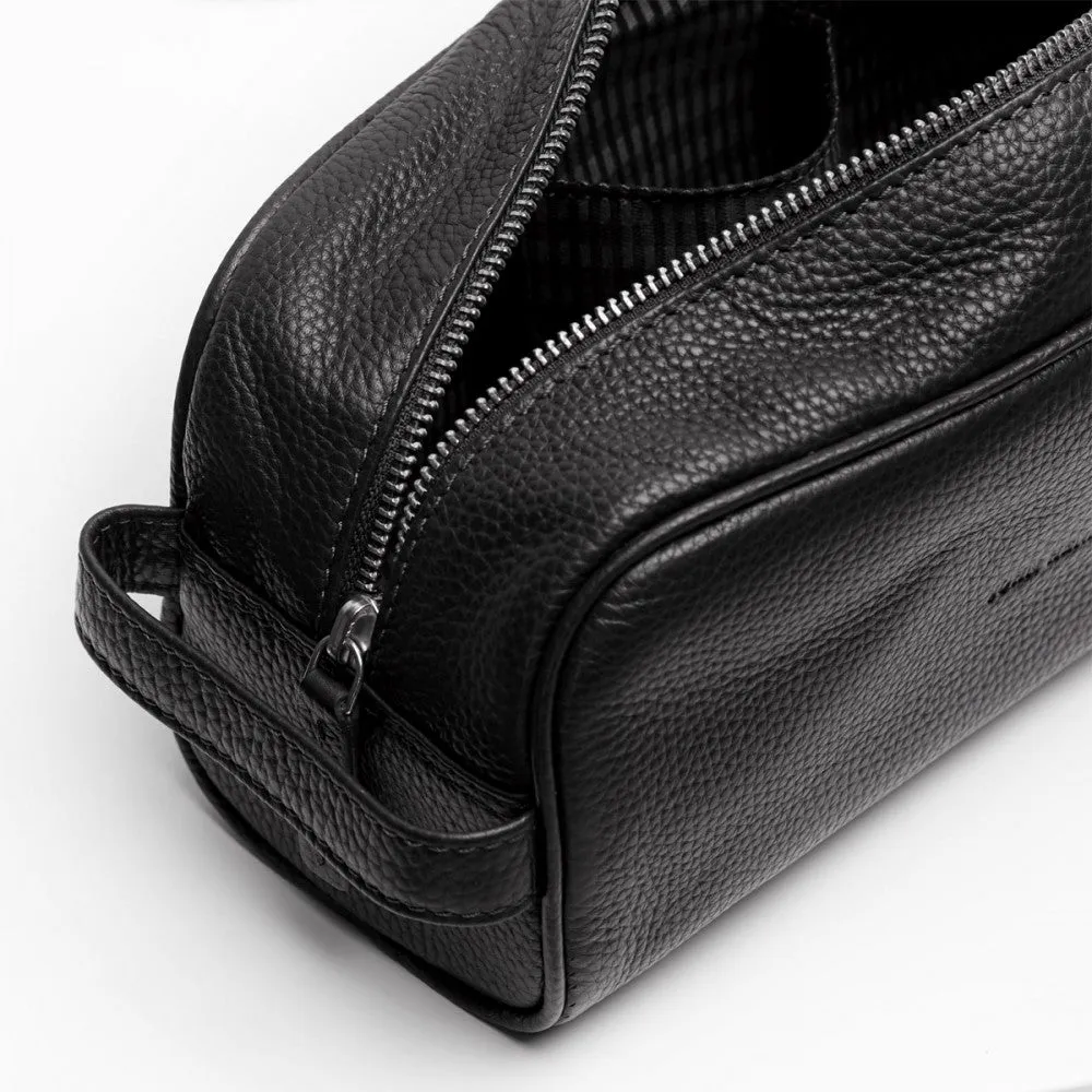 Toiletry Bag | Genova | Black Leather