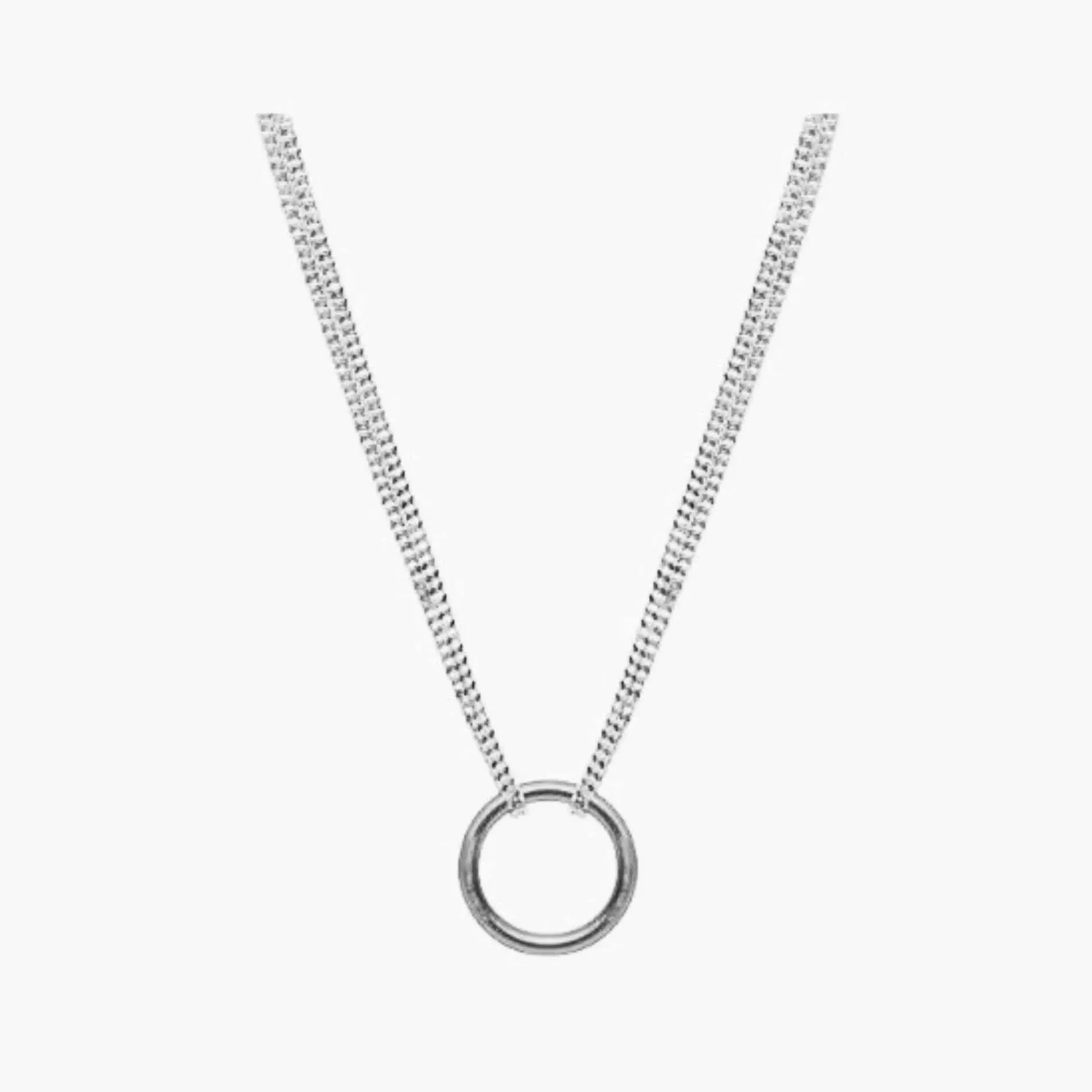 Tula Short Chunky Ring Necklace Silver Plating