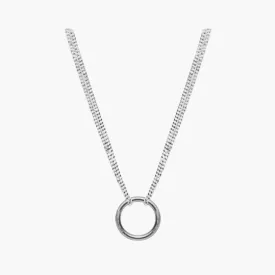 Tula Short Chunky Ring Necklace Silver Plating