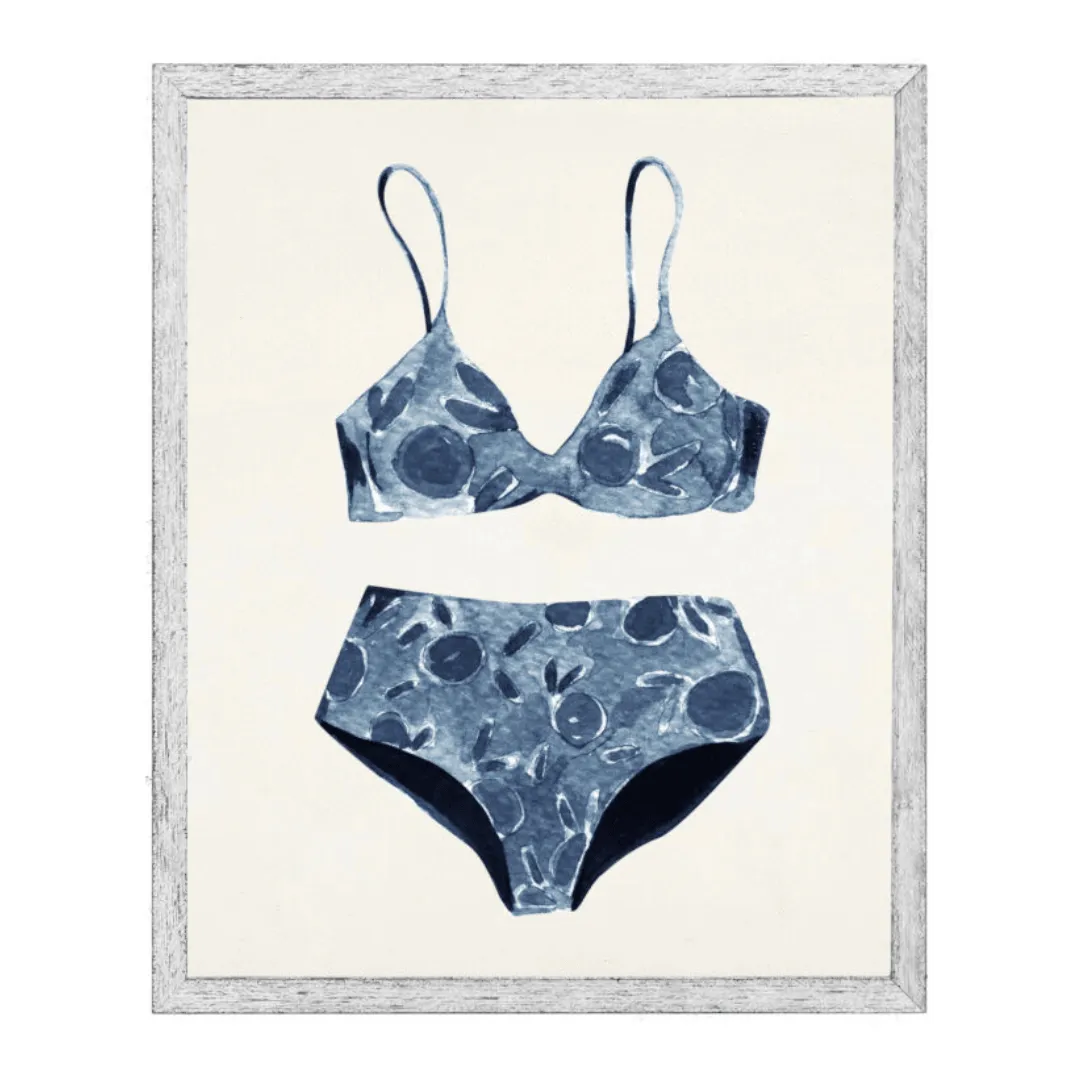 Watercolor Floral Navy Bikini