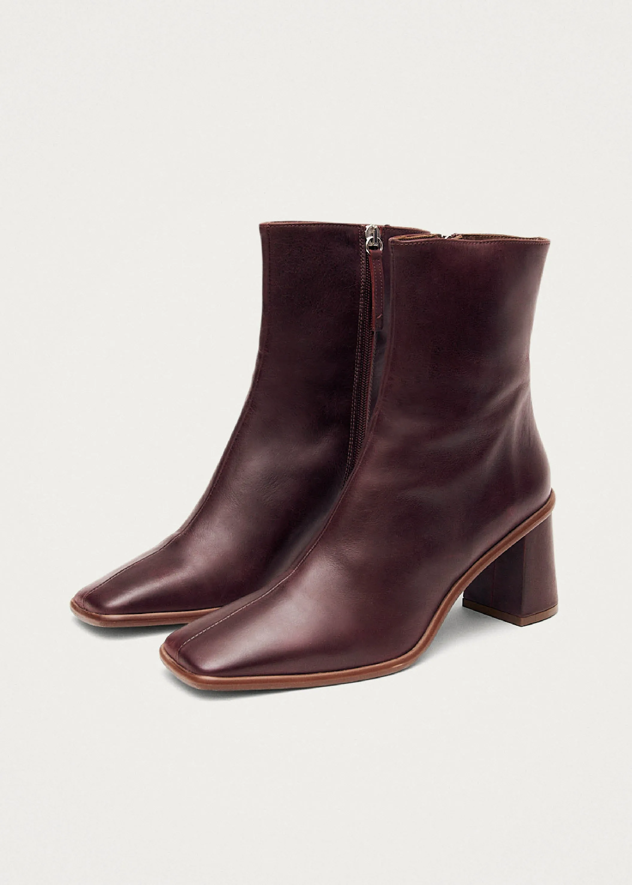 West Cape Wine Burgundy Leather Ankle Boots